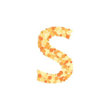 S harfi renk dağıtılmış daireler nokta illüstrasyon 