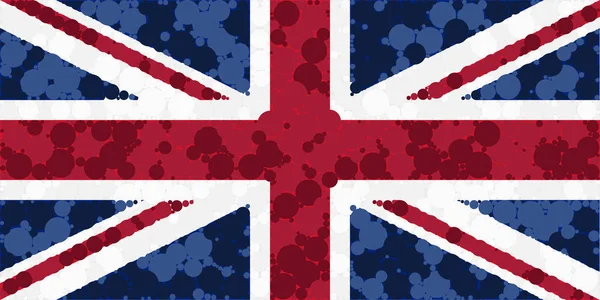 English Flag Color Distributed Circles Dots Illustration — Stock Vector