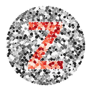 Z harfi renk dağıtılmış daireler nokta illüstrasyon 