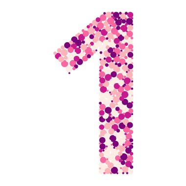 1 numara renk dağıtılan daireler nokta illüstrasyon