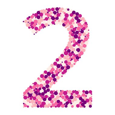 2 numara renk dağıtılan daireler nokta illüstrasyon