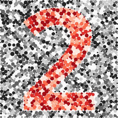 2 numara renk dağıtılan daireler nokta illüstrasyon