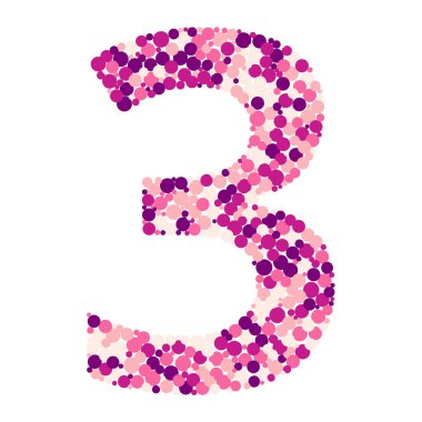 3 numara renk dağıtılan daireler nokta illüstrasyon