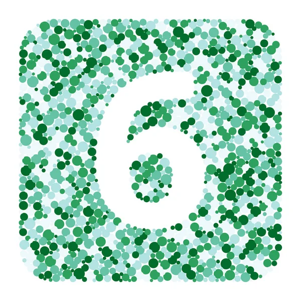 Nummer Färg Distribuerade Cirklar Prickar Illustration — Stock vektor