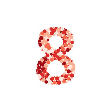 8 numara renk dağıtılan daireler nokta illüstrasyon