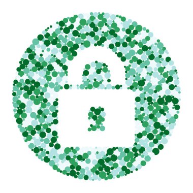 kilit işareti renk dağıtılmış daireler nokta illüstrasyon