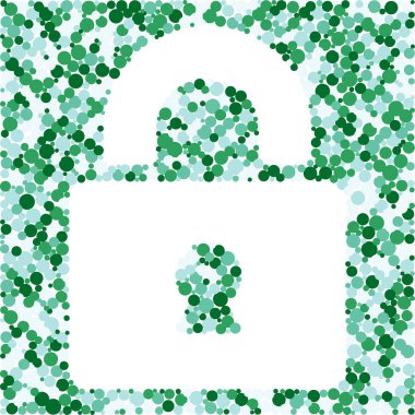 kilit işareti renk dağıtılmış daireler nokta illüstrasyon