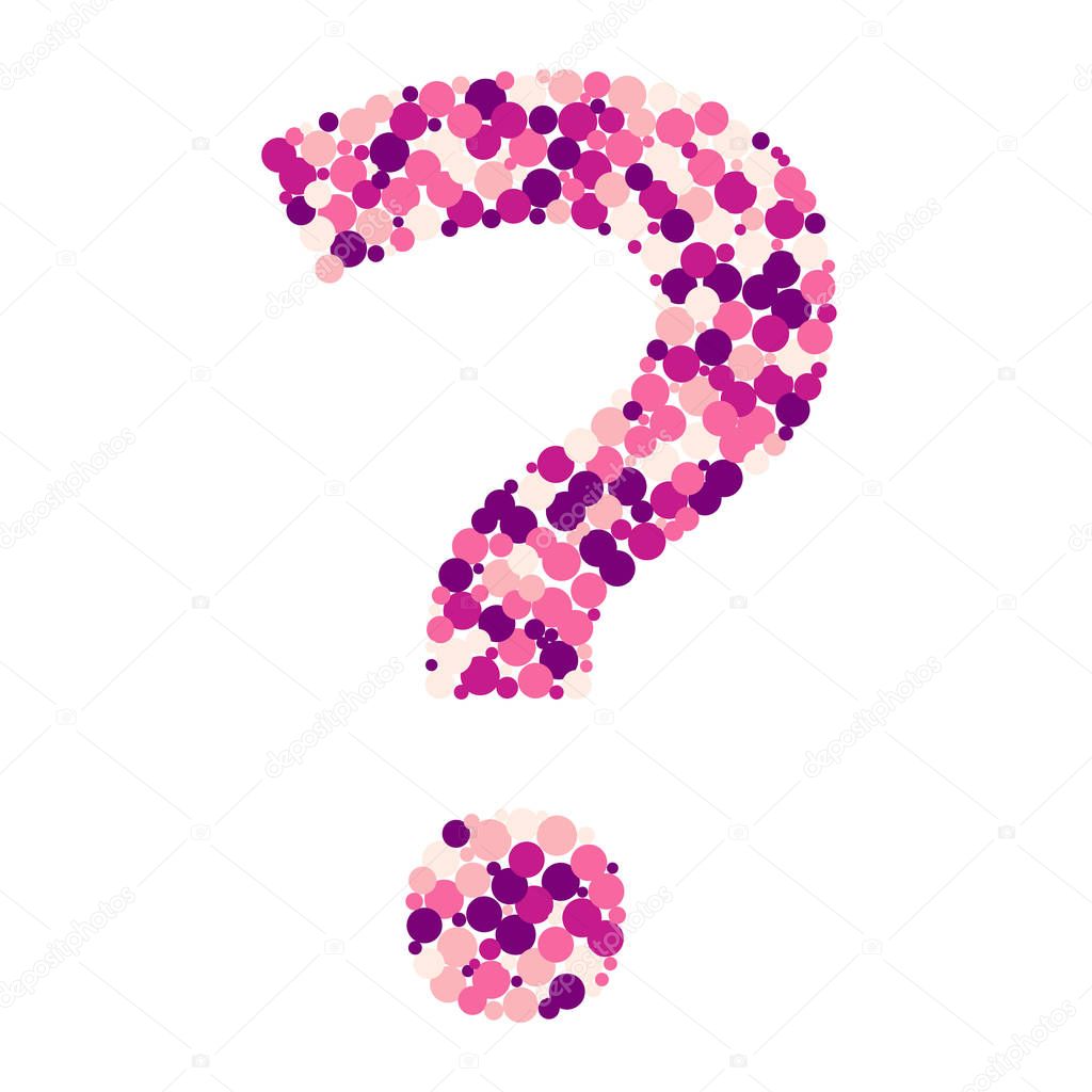 question mark sing color distributed circles dots illustration