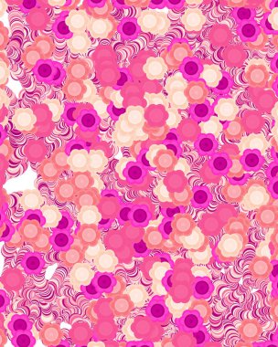 çiçeklerle pembe daire itici dokulu arka plan  