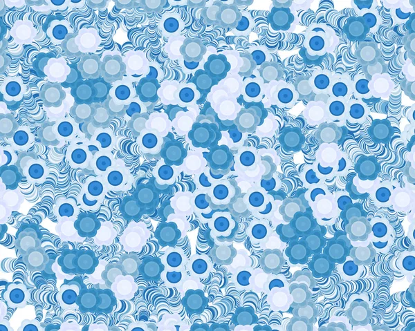 Bleu Cercle Poussoir Fond Texturé Avec Des Fleurs — Image vectorielle