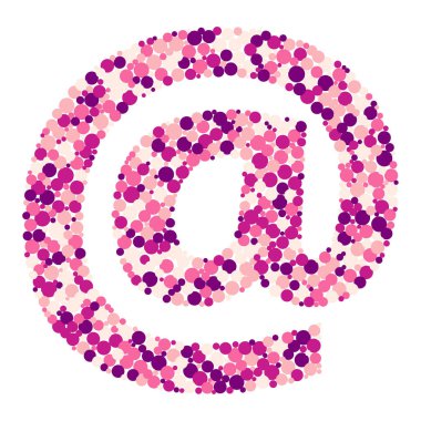 e-posta işareti renk dağıtılmış daireler nokta illüstrasyon