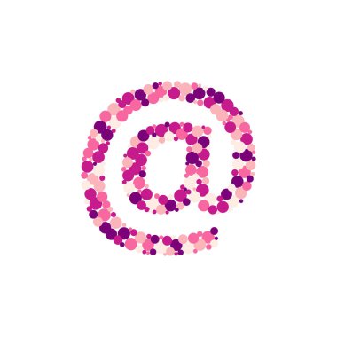 e-posta işareti renk dağıtılmış daireler nokta illüstrasyon