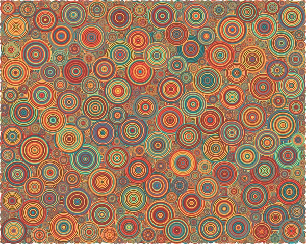 Abstrakte Generative Kunst Farbe Verteilte Kreise Punkte Hintergrund Illustration — Stockvektor