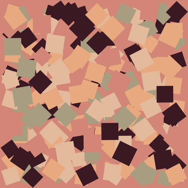 Abstraktní Generativní Kresba Barva Distribuované Čtverce Mnohoúhelníky Pozadí Ilustrace — Stockový vektor