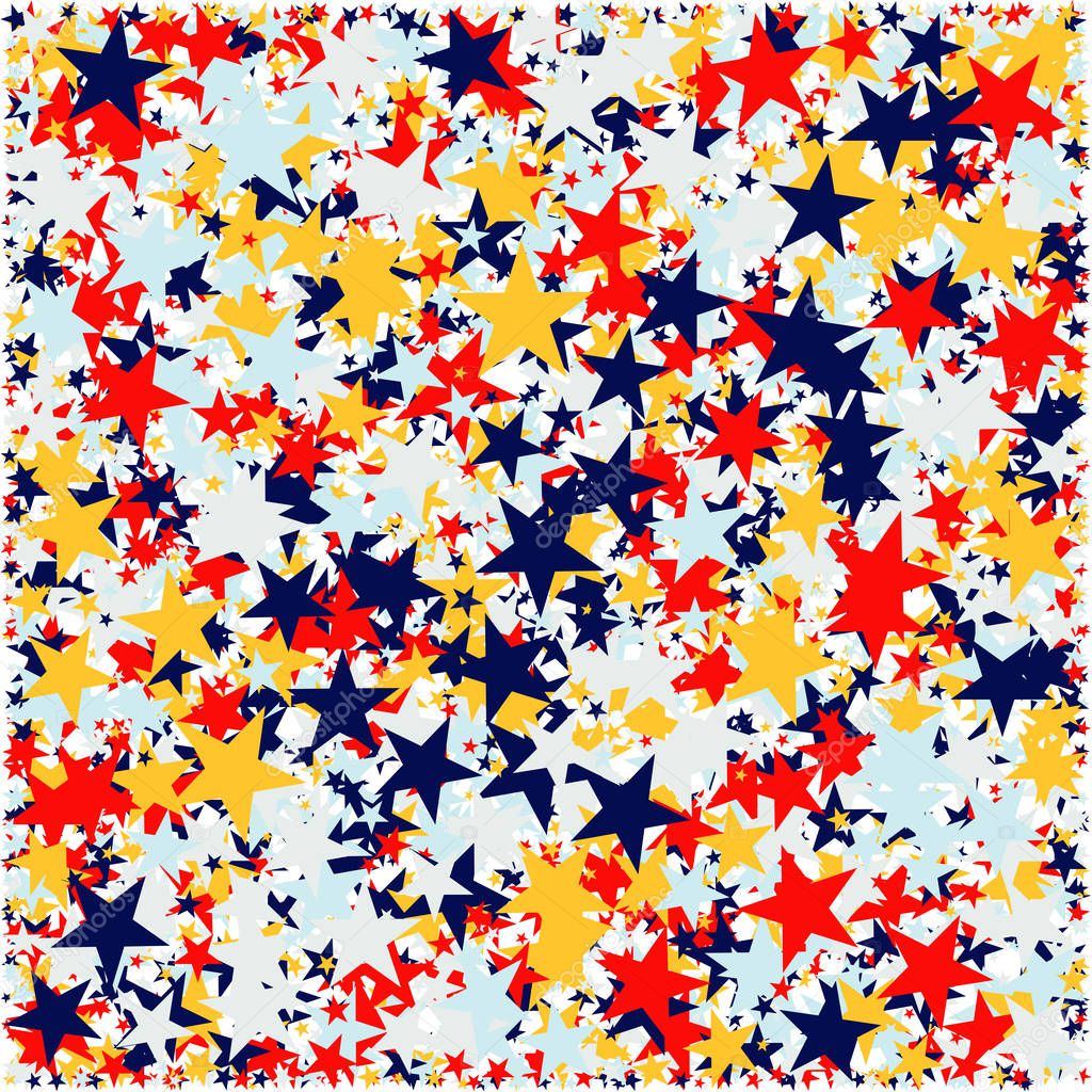 abstract generative art color distributed stars background illustration 