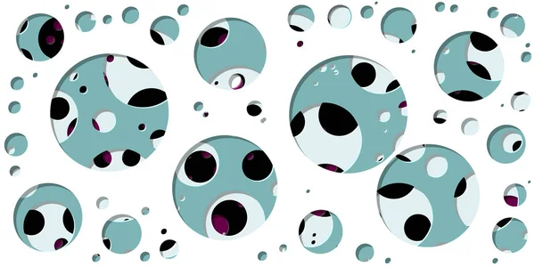 Abstrait Art Génératif Couleur Distribué Trous Arrondis Fond Illustration — Image vectorielle
