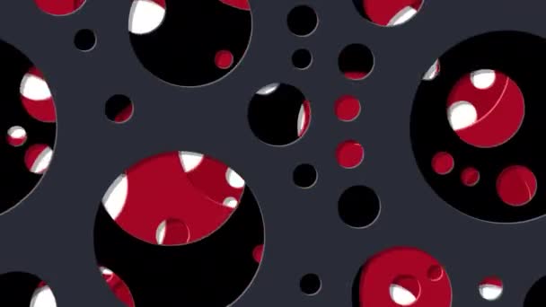 Abstrakt Generativ Konst Färg Distribuerade Cirklar Hål Bakgrund — Stockvideo