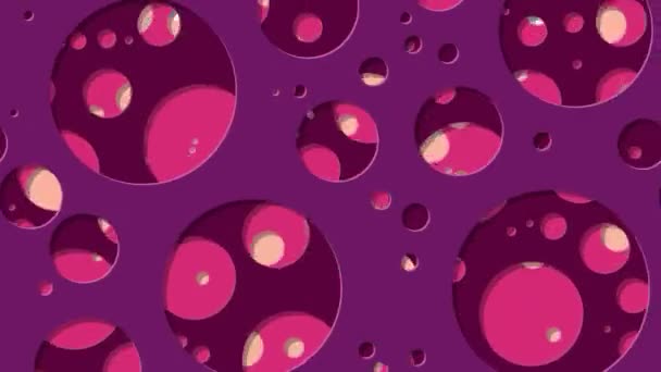 Abstract Generative Art Color Distributed Circles Holes Background — Stock Video