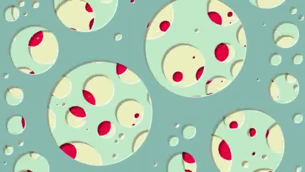 抽象的な生成アートの色は 円の穴の背景を分散 — ストック動画
