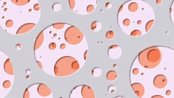 Abstract Generative Art Color Distributed Circles Holes Background — Stock Video