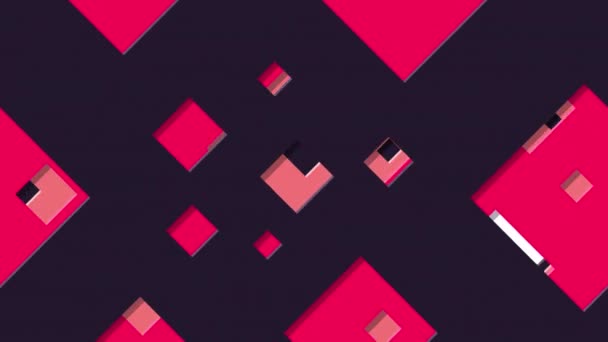 Abstrakte Generative Kunst Farbe Verteilte Quadrate Polygone Hintergrund — Stockvideo