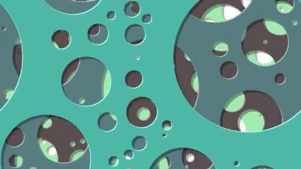 Abstract Generative Art Color Distributed Circles Holes Background — Stock Video