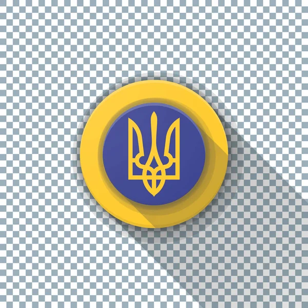 Bandiera Con Stemma Stato Tridente Dell Ucraina Colori Blu Giallo — Vettoriale Stock