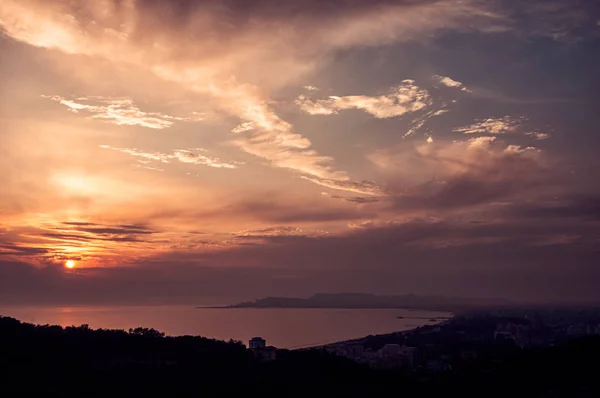 Durazzo Spiaggia Pubblica Panorama Crepuscolo Albania — Foto Stock