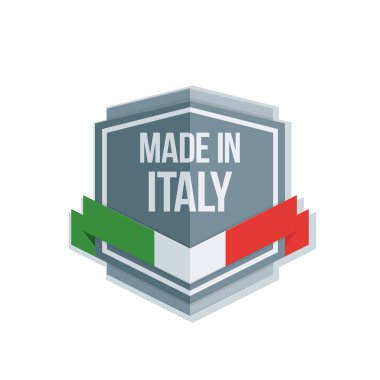 düğme metin Made İtalya ve bayrak, vektör, resimde