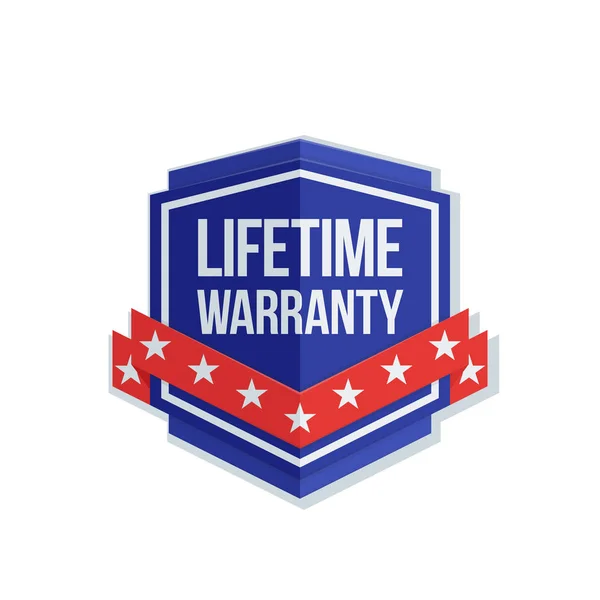 Lifetime Warranty Icon Red Ribbon Vector Illustration — Stock Vector