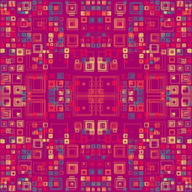 Geometrik şekilli soyut renkli desen 