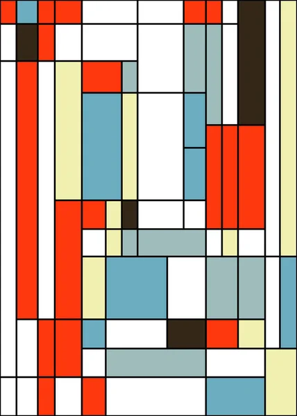 Fond Coloré Abstrait Dans Style Art Mondrian — Image vectorielle