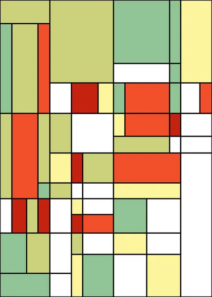 Abstrakt Färgstark Bakgrund Konst Mondrisk Stil — Stock vektor
