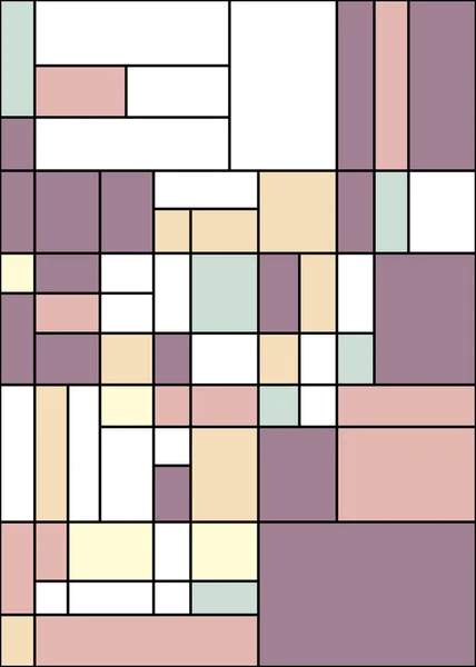 蒙德里安风格的抽象的彩色背景 — 图库矢量图片