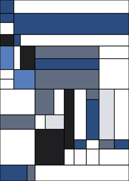 Fond Coloré Abstrait Dans Style Art Mondrian — Image vectorielle