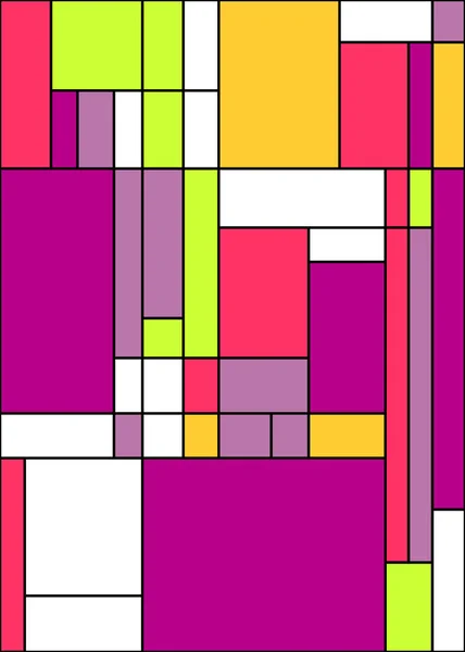 Abstracte Kleurrijke Achtergrond Kunst Mondrian Stijl — Stockvector