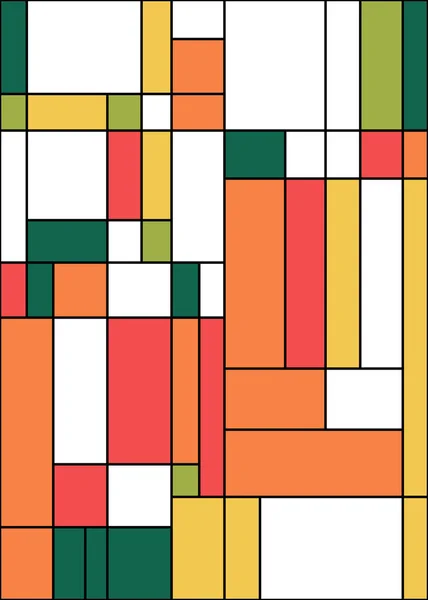 Abstrakte Bunte Hintergrund Kunst Mondrianischen Stil — Stockvektor