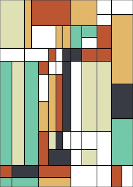 Abstrakt Färgstark Bakgrund Konst Mondrisk Stil — Stock vektor