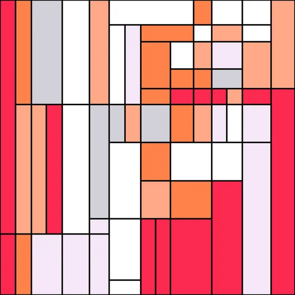 Abstrakt Färgstark Bakgrund Konst Mondrisk Stil — Stock vektor