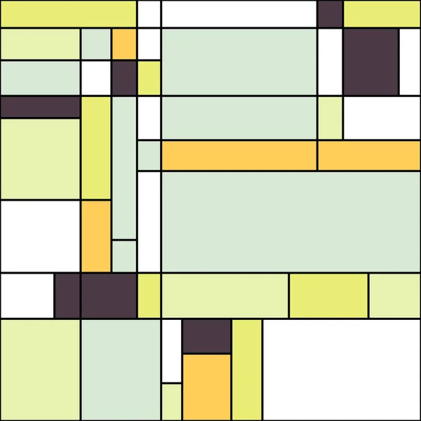 Abstracte Kleurrijke Achtergrond Kunst Mondrian Stijl — Stockvector