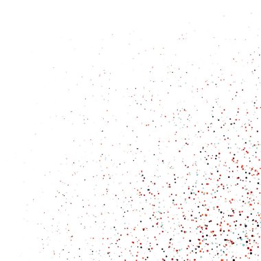 Beyaz arkaplanda soyut sanat rengarenk dağıtılmış noktalar 