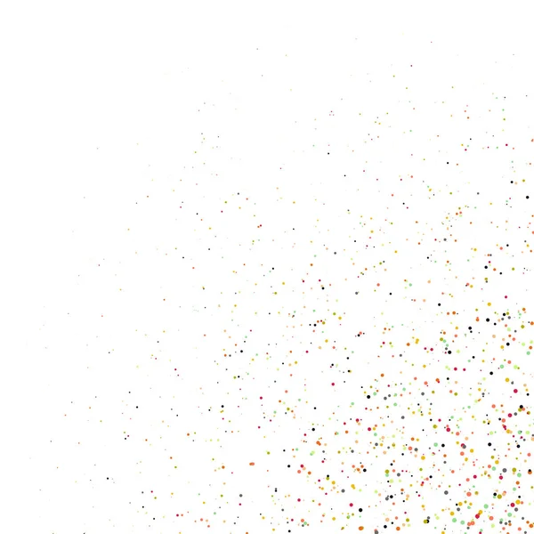 白い背景に抽象芸術のカラフルな分散ドット — ストックベクタ