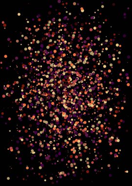 Siyah arkaplanda soyut sanat rengarenk dağıtılmış noktalar 