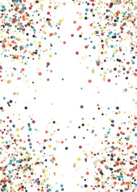 Beyaz arkaplanda soyut sanat rengarenk dağıtılmış noktalar 