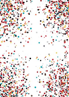 Beyaz arkaplanda soyut sanat rengarenk dağıtılmış noktalar 