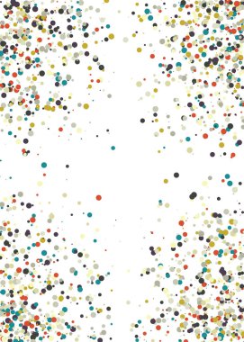 Beyaz arkaplanda soyut sanat rengarenk dağıtılmış noktalar 