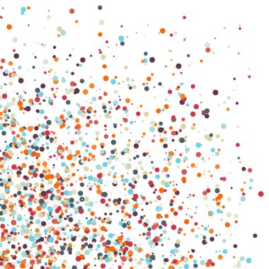 Beyaz arkaplanda soyut sanat rengarenk dağıtılmış noktalar 