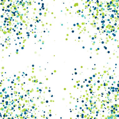 Beyaz arkaplanda soyut sanat rengarenk dağıtılmış noktalar 