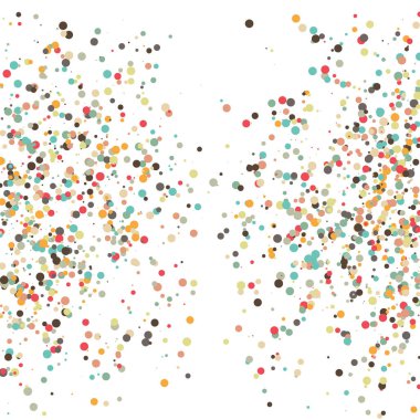 Beyaz arkaplanda soyut sanat rengarenk dağıtılmış noktalar 