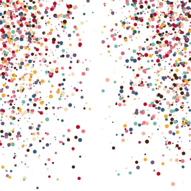 Beyaz arkaplanda soyut sanat rengarenk dağıtılmış noktalar 